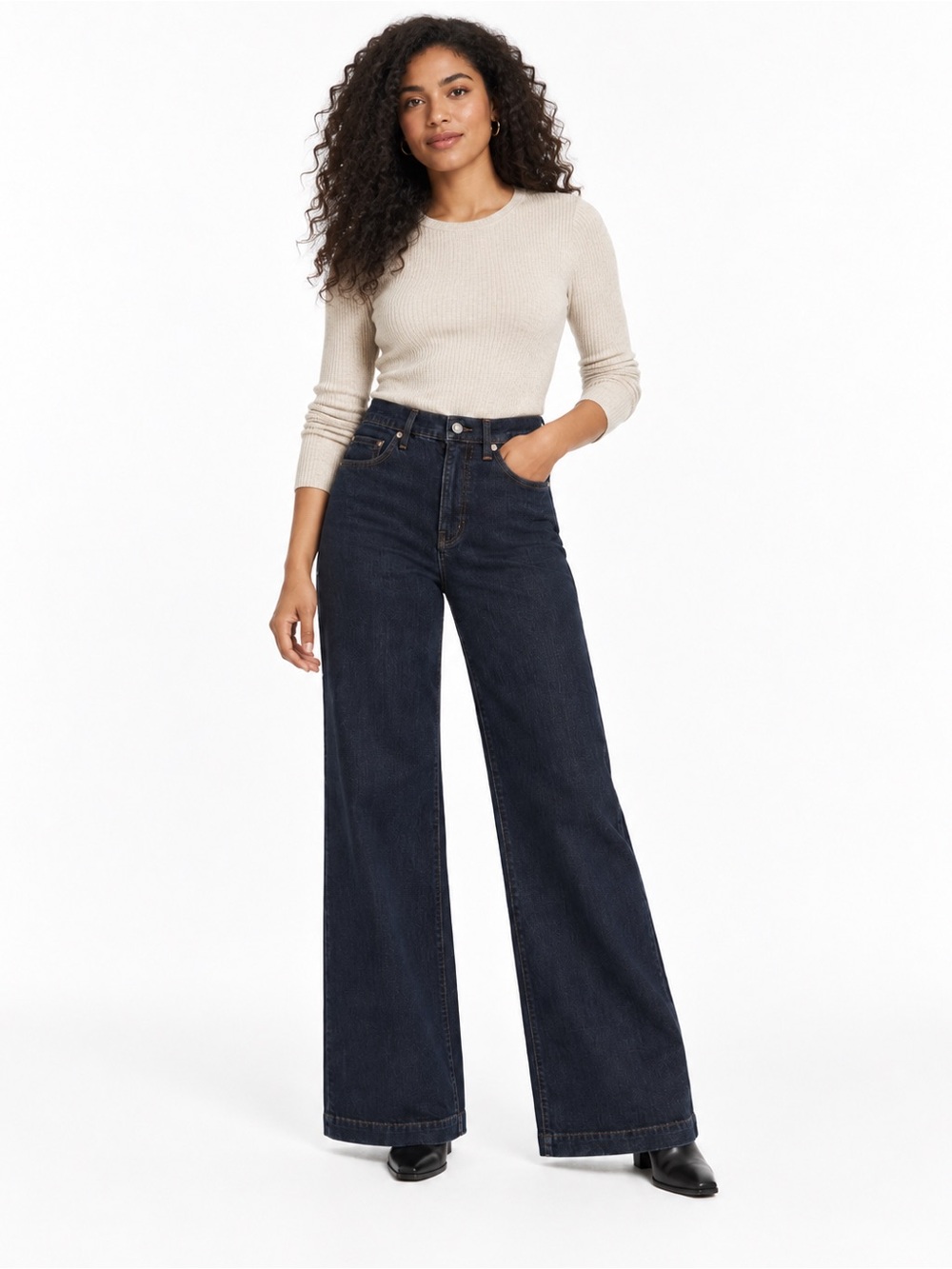 Everlane Modern Flare Jean Size 24 NWT Dark Wash High Rise Stretch Womens Denim